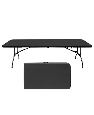 Portable Plastic Camping Table, High Load Bearing Foldable Black Table