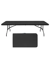 Portable Plastic Camping Table, High Load Bearing Foldable Black Table