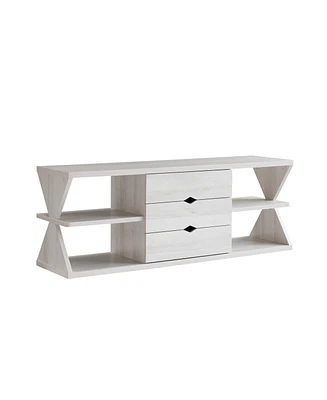 Simplie Fun Tv Stand White Oak