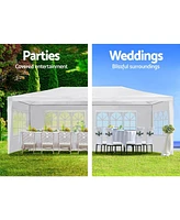 Streamdale Furniture 10x30' Wedding Party Canopy Tent Outdoor Gazebo With 5 Removable Sidewalls