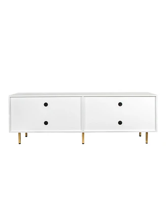 Streamdale Furniture Modern Warm White Tv Cabinet For 80 Inch Tv Stands, For Living Room Bedroom