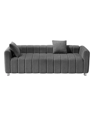 Simplie Fun 82X30" Modern Velvet Sofa, 2-3 Seat Mid Century Couch