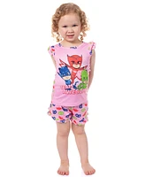 Pj Masks Toddler Girls Gekko Cat Owlette Team Awesome Sleep Pajama Set Shorts