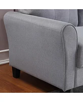 Streamdale Furniture 35" Modern Living Room Armchair Linen Upholstered Couch Furniture For Home Or Office - Light gray