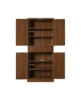 Streamdale Furniture 4 Door Cabinet With 1 Drawer, With 4 Adjustable Inner Shelves, Storage Cabinet