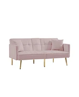 Simplie Fun Pink Velvet Sofa Bed