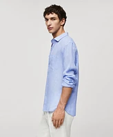 Mango Men's 100% Linen Regular-Fit Shirt