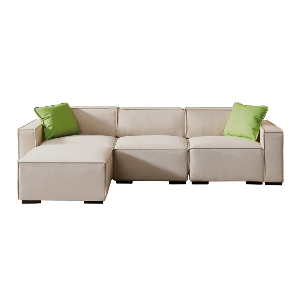 Simplie Fun Modular Sofa L Shaped With Convertible Ottoman Chaise