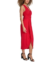 Siena Women's Faux-Wrap Midi Dress