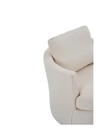 Streamdale Furniture Beige Swivel Barrel Chair for Home and Office