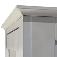 White Freestanding Tower Cabinet with 2 Shutter Doors