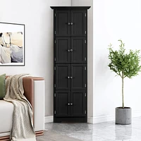 Streamdale Furniture Modern Black Tall Storage Cabinet, 4 Shelves