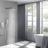 Ceiling Mounted Shower System Combo Set With Handheld And 16" Shower Head