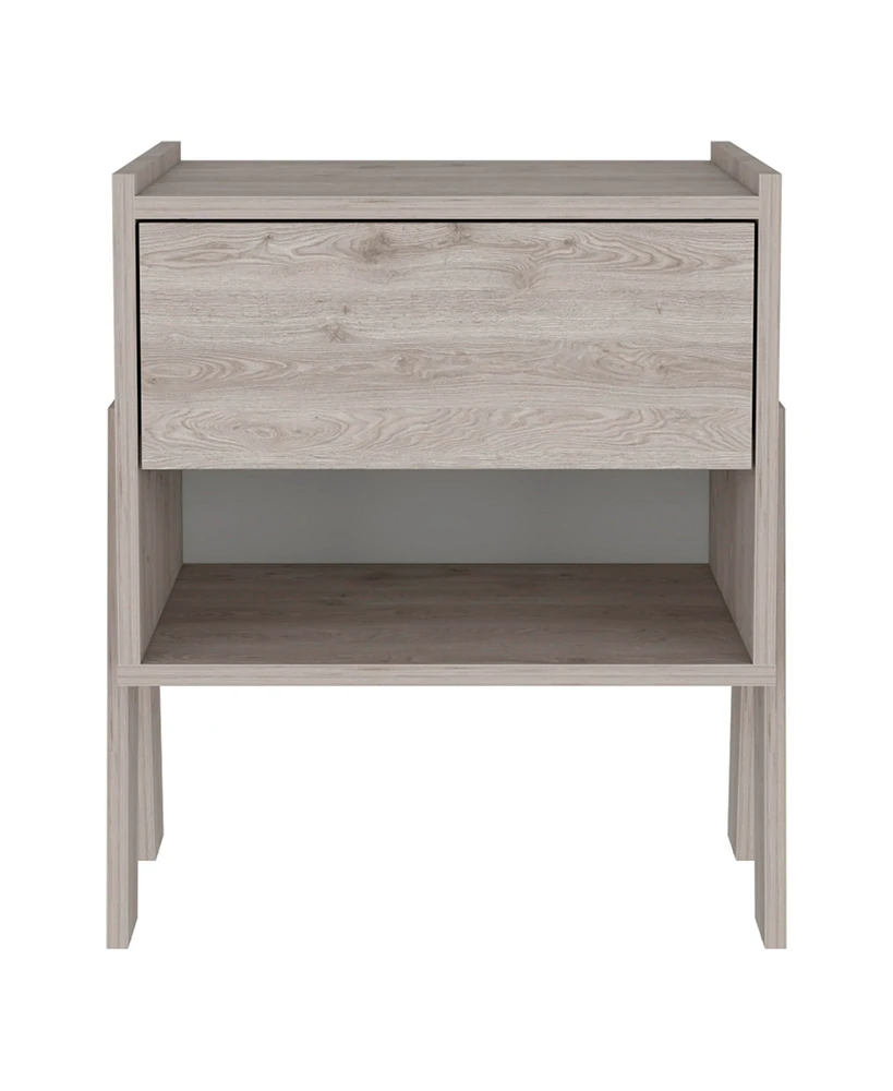 Simplie Fun Nightstand Ferku, Open Shelf, One Drawer, Wengue Finish