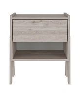 Simplie Fun Nightstand Ferku, Open Shelf, One Drawer, Wengue Finish