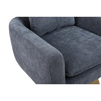 Streamdale Furniture Classic Mid-Century 360-Degree Swivel Accent Chair, Dusty Linen - Blue