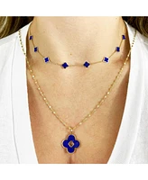 The Lovery Lapis Clover Cut Out Charm 14K Gold