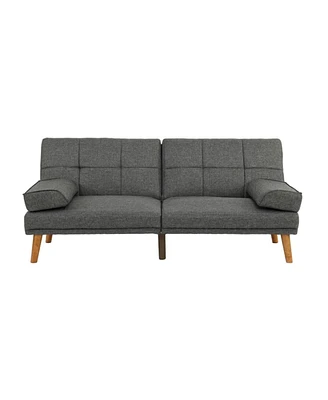 Simplie Fun Blue Grey 2 Piece Sectional Sofa Set - Solid Wood Legs