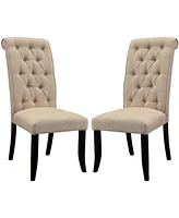 Simplie Fun Contemporary Rustic Beige Fabric Dining Chairs Set