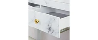 Tempered Glass Marble Texture Dressing Table