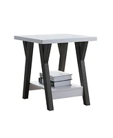 Streamdale Furniture End Table White Distressed Grey