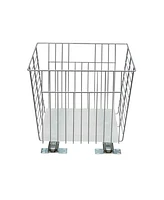 Household Essentials Glidez Steel Pull-Out/Slide-Out Storage Organizer with Plastic Liner for Under Cabinet or Wire Shelf Produce Bin Design