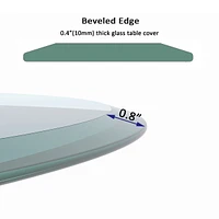 28 Inch Round Tempered Glass Table Top Clear Glass 3/8 Inch Thick Beveled Polished Edge