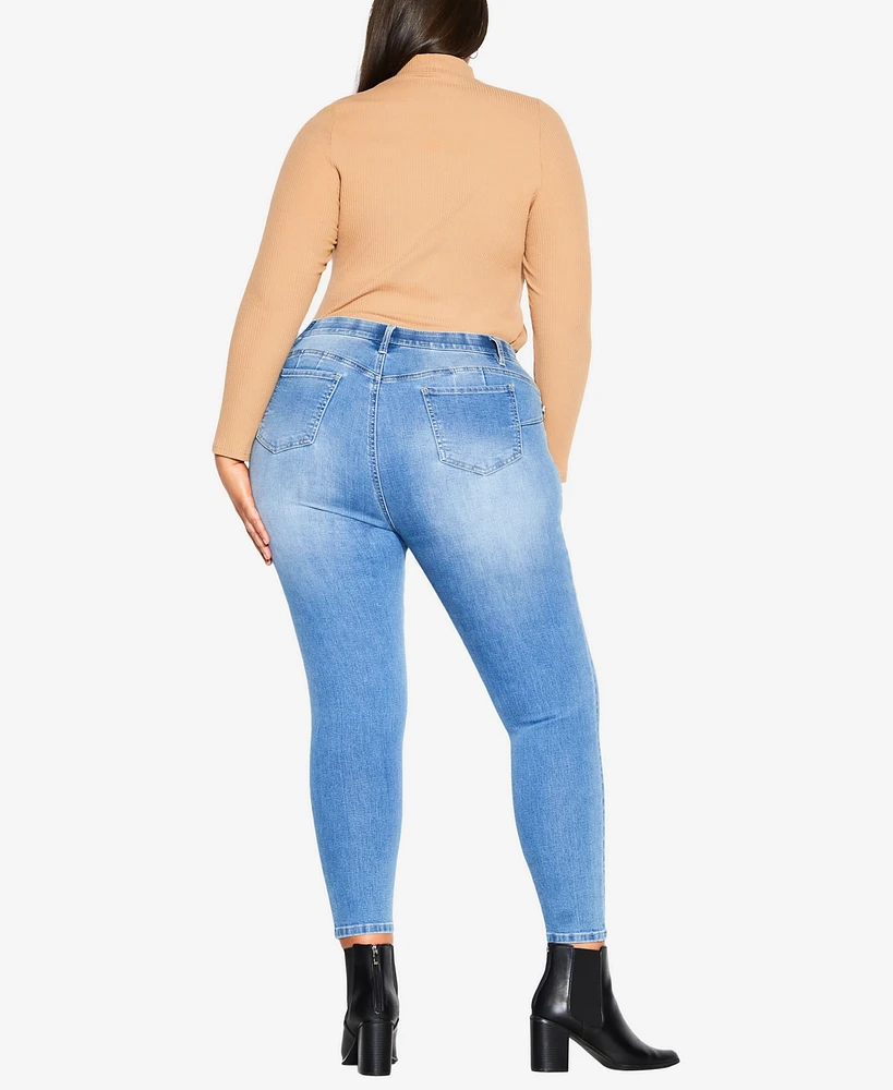 Avenue Plus Serendipity Zip Skinny Jean