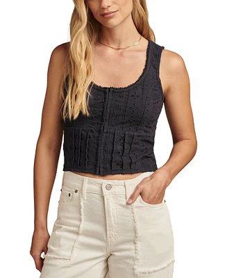 Lucky Brand Women's Schiffly Embroidered Corset Top