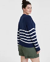 On 34th Women's V-Neck Striped Cardigan, Created for Macy's