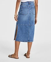 On 34th Women's Paneled Denim Midi Skirt, Created for Macy's