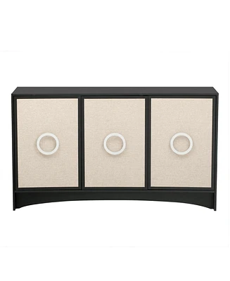 Simplie Fun Curved Design Storage Cabinet with Adjustable Shelves