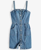 On 34th Women's Denim Pinafore Dress, Created for Macy's