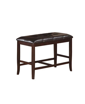 Simplie Fun Brown Faux Leather Counter Height Bench