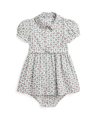 Polo Ralph Lauren Baby Girls Belted Floral Cotton Oxford Shirtdress