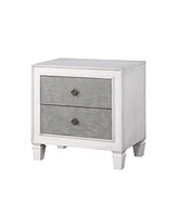 Simplie Fun Katia Nightstand in Rustic Gray & White Finish