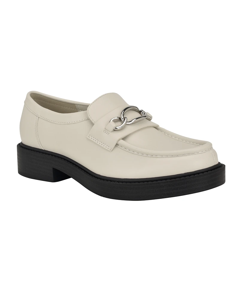 Calvin Klein Women's Zinna Almond Toe Casual Embellished Loafers