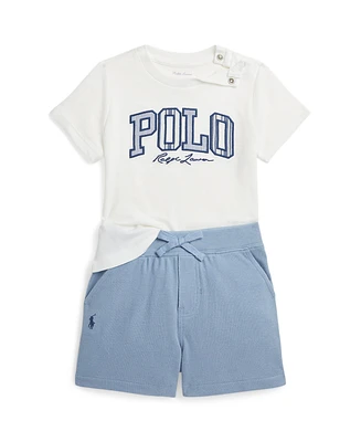 Polo Ralph Lauren Baby Logo Cotton Jersey Tee and Mesh Short Set