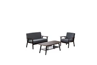Bahamas Espresso Coffee Table Loveseat Chair Set