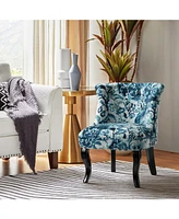Grahame Contemporary Wooden Accent Chair with Black Leg