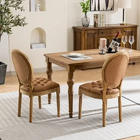 Luxurious French Dining Chairs with Pull-Ups and Solid Wood Frame