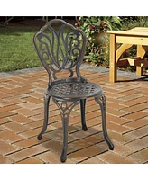 Mondawe Special Pattern Cast Aluminum Bistro Chairs Outdoor Seating (Set of 2)