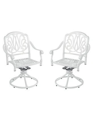 Mondawe Patio Outdoor Aluminum Dining Swivel Rocker Chairs, Cast Aluminum Swivel Bar Stools (Set of 2)