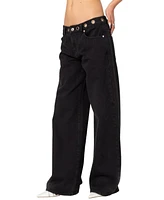 Edikted Women's Libby Grommet Waist Jeans