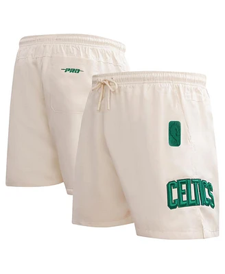 Pro Standard Men's Cream Boston Celtics Triple Tonal Woven Shorts
