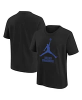 Jordan Big Boys and Girls Black Dallas Mavericks Essential Jumpman Logo T-Shirt