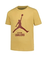 Jordan Big Boys and Girls Gold Cleveland Cavaliers Essential Jumpman Logo T-Shirt