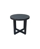 International Concepts Outdoor 3 Piece Woven Abaca Rope Patio Furniture Set with an End Table and 2 Swivel Chairs