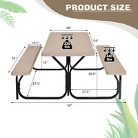 Gymax Picnic Table Camping Bench Set Backyard Garden Patio Dining Party