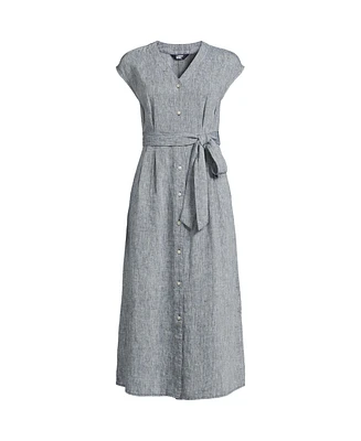 Lands' End Women's Linen Midi Dress